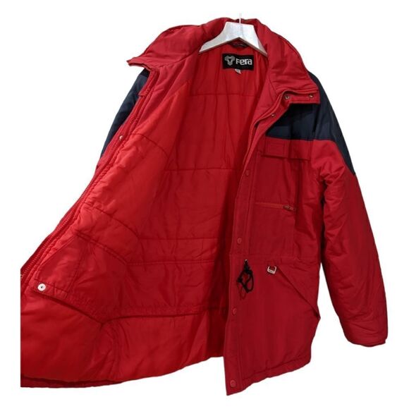 Vintage Fera Men's Red & Navy Blue Snow Jacket Size L - Picture 3 of 7